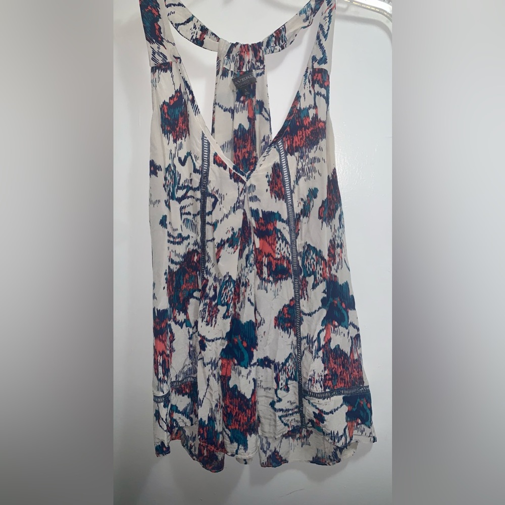 Waverly Silk Geometric Pattern Racerback Tank Size S - Picture 2 of 7
